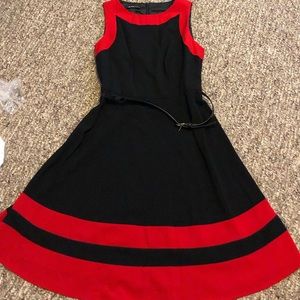 Black and red fit and flare